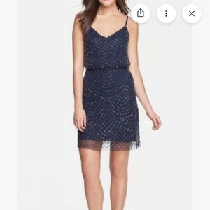 Adrianna Papell Black Beaded Gown